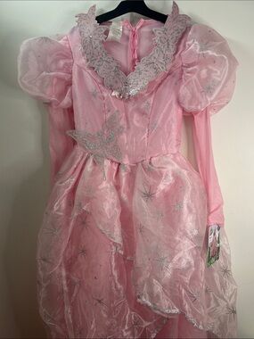 Rubie's Pink Fairy Princess Costume Dress with Silver Sparkle Adult size S